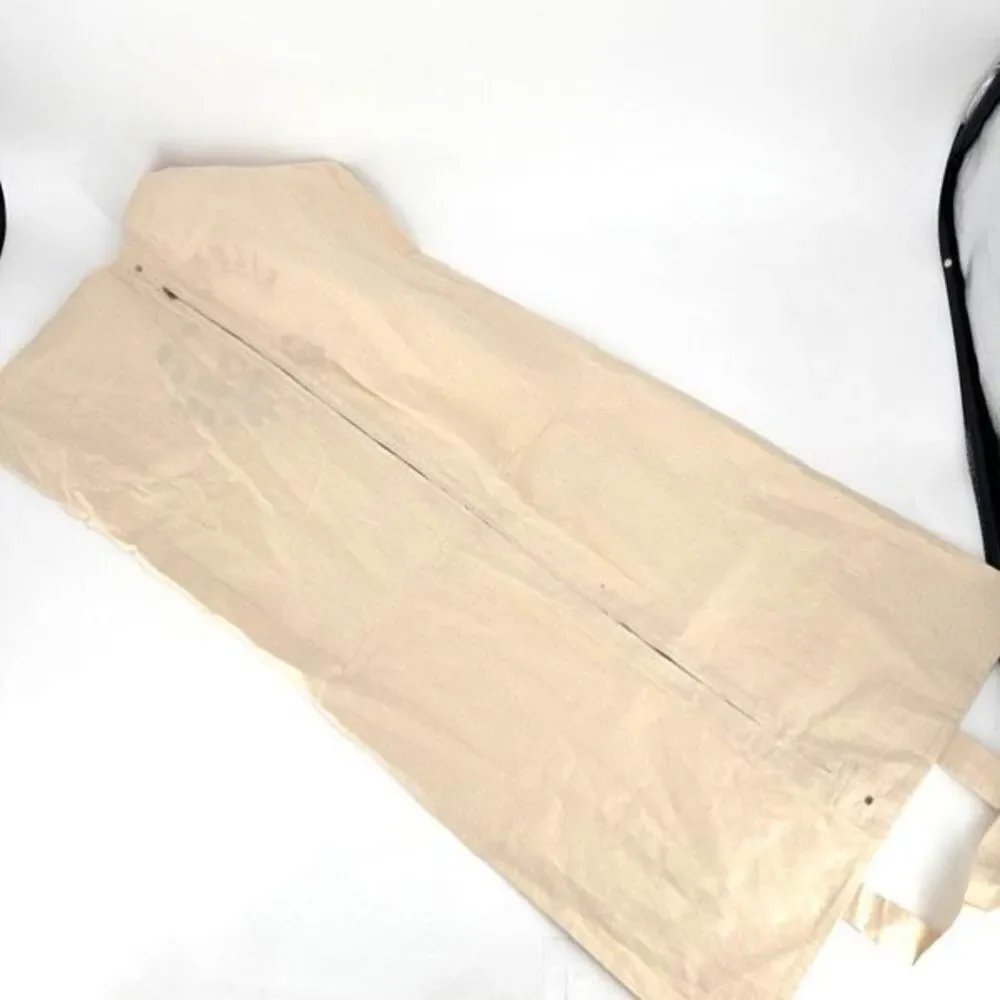 Kilometre Paris Womens Canvas Embroidered Long Travel Clothing Garment Bag Beige